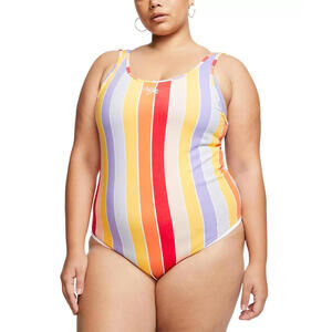 Womens Nike Plus Size Multi Striped Bodysuit Tight Fit Size 2X